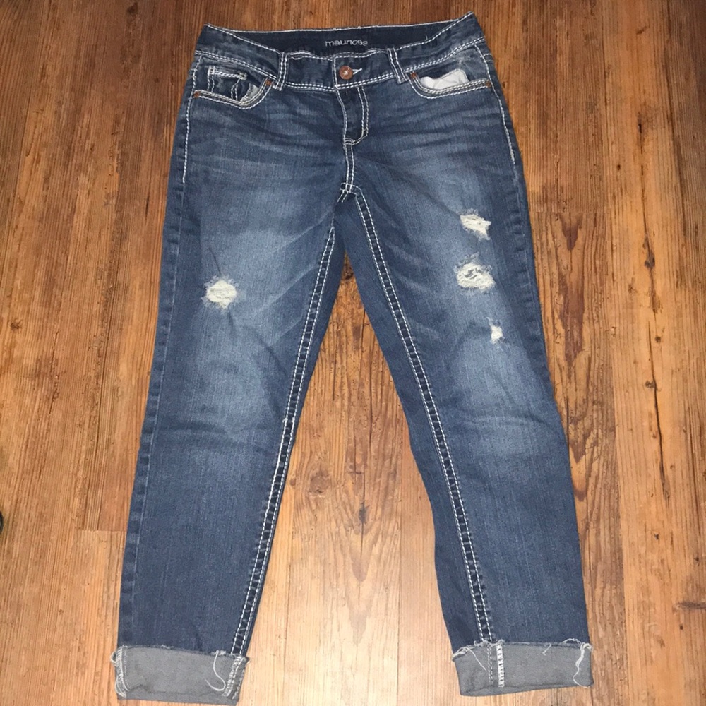 Crop ripped jeans